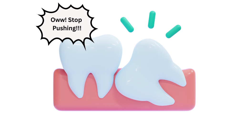 impacted wisdom tooth causing pain in adjacent teeth